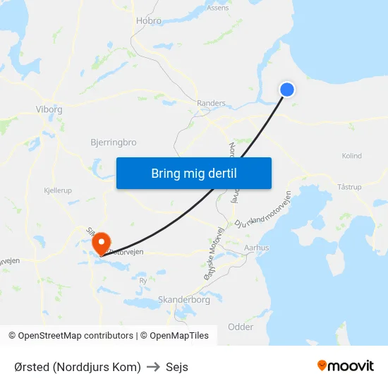 Ørsted (Norddjurs Kom) to Sejs map