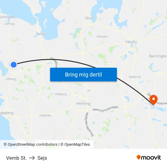 Vemb St. to Sejs map