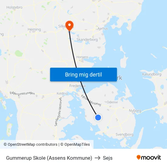 Gummerup Skole (Assens Kommune) to Sejs map