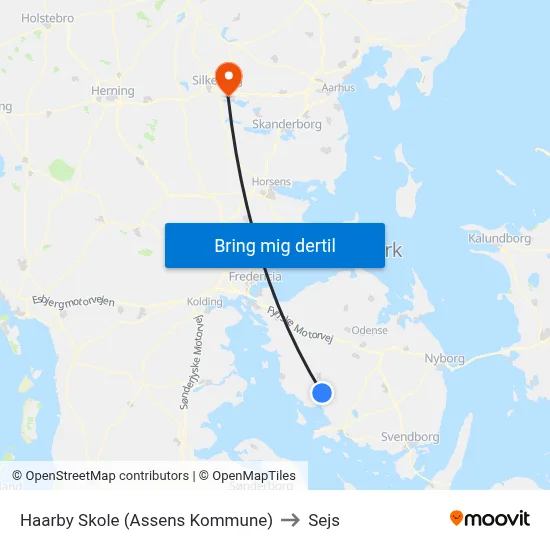 Haarby Skole (Assens Kommune) to Sejs map