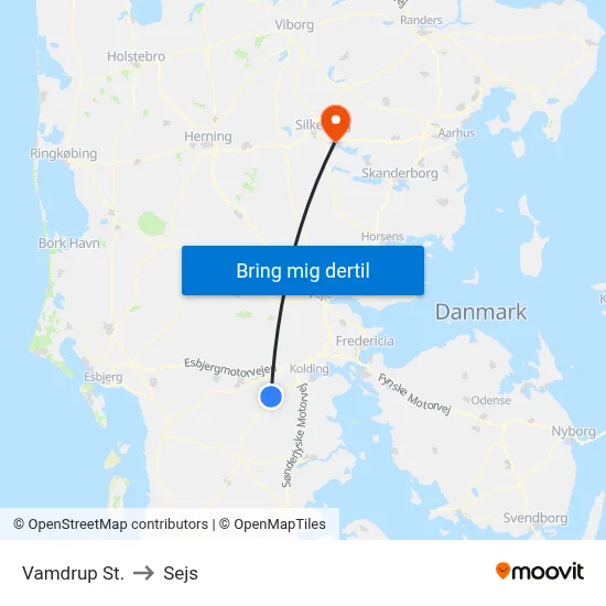 Vamdrup St. to Sejs map