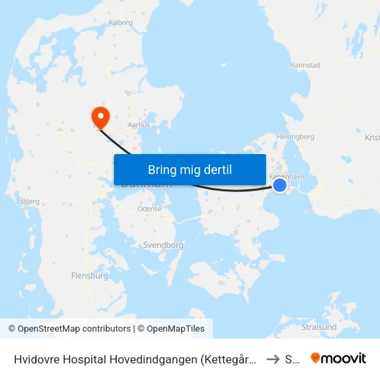 Hvidovre Hospital Hovedindgangen (Kettegård Allé) to Sejs map
