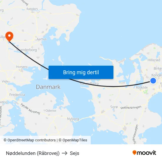 Nøddelunden (Råbrovej) to Sejs map