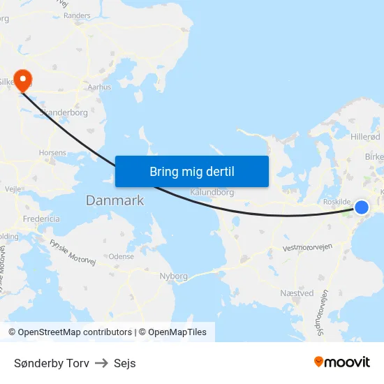 Sønderby Torv to Sejs map