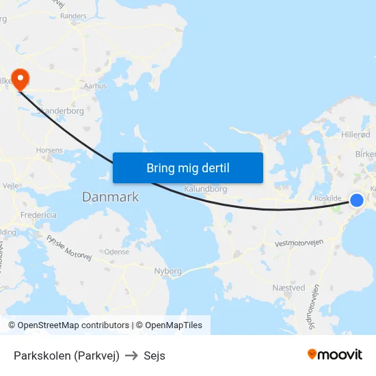 Parkskolen (Parkvej) to Sejs map