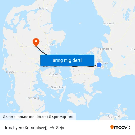 Irmabyen (Korsdalsvej) to Sejs map