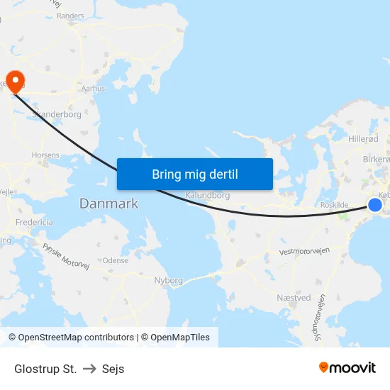 Glostrup St. to Sejs map