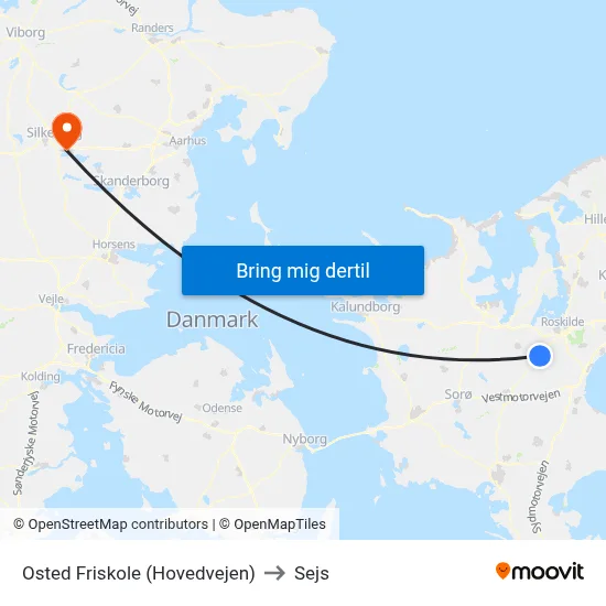 Osted Friskole (Hovedvejen) to Sejs map