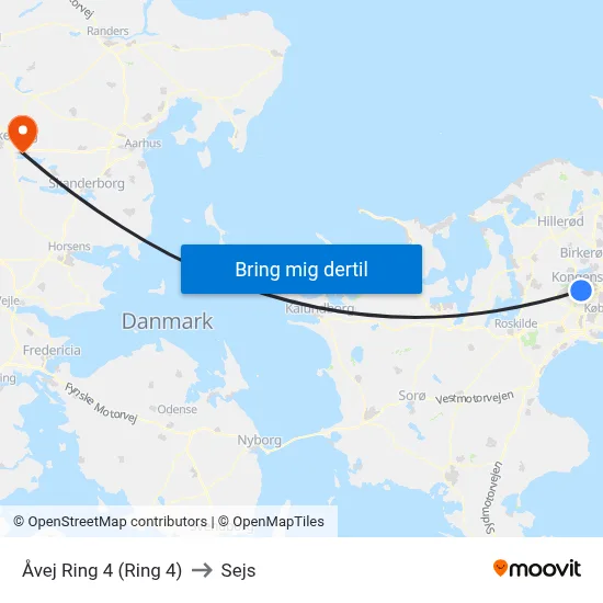 Åvej Ring 4 (Ring 4) to Sejs map