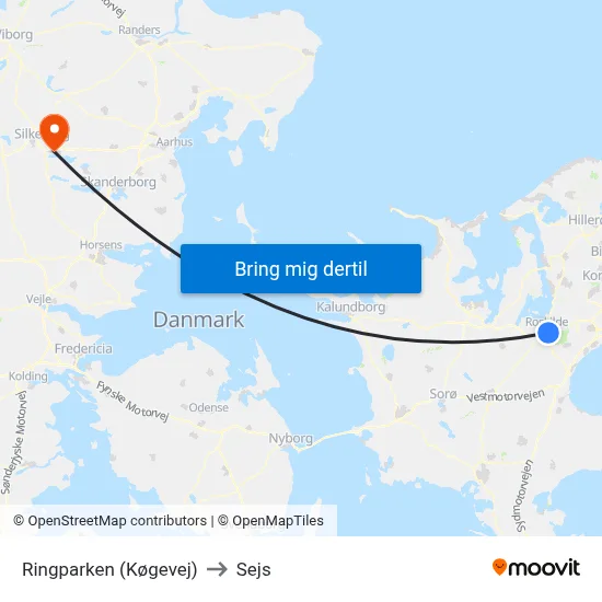 Ringparken (Køgevej) to Sejs map