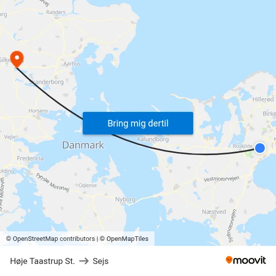 Høje Taastrup St. to Sejs map