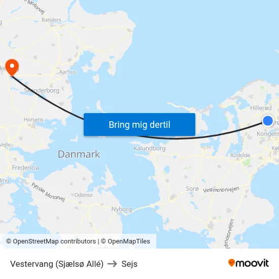 Vestervang (Sjælsø Allé) to Sejs map