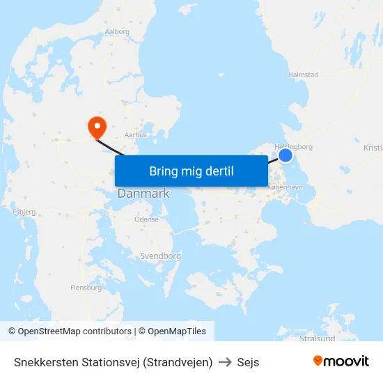 Snekkersten Stationsvej (Strandvejen) to Sejs map