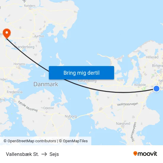 Vallensbæk St. to Sejs map