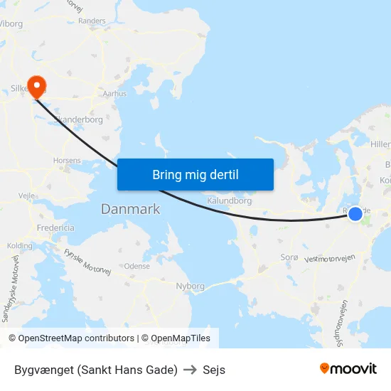 Bygvænget (Sankt Hans Gade) to Sejs map