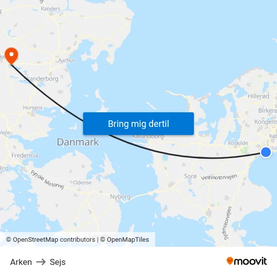 Arken to Sejs map