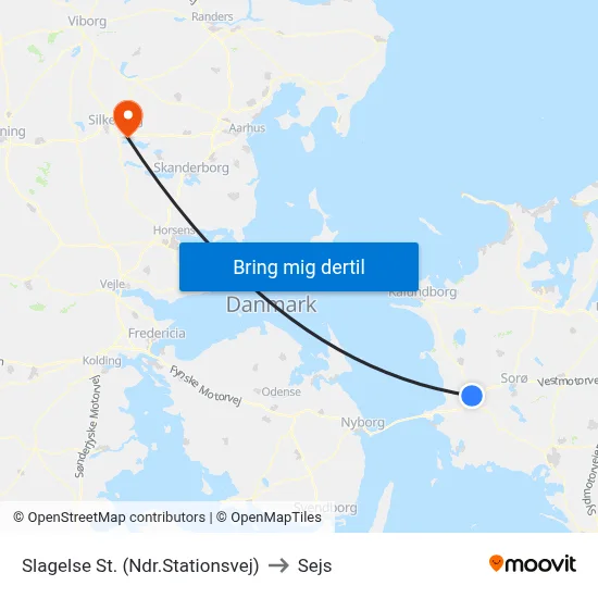 Slagelse St. (Ndr.Stationsvej) to Sejs map