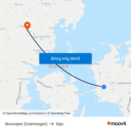 Skovvejen (Grønningen) to Sejs map
