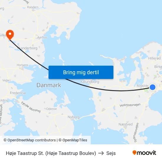 Høje Taastrup St. (Høje Taastrup Boulev) to Sejs map