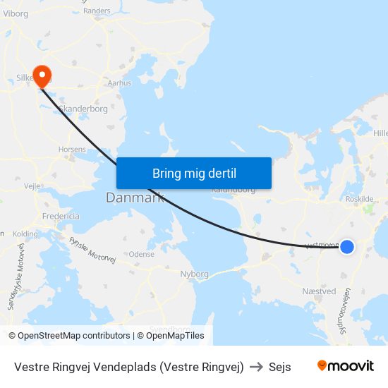 Vestre Ringvej Vendeplads (Vestre Ringvej) to Sejs map