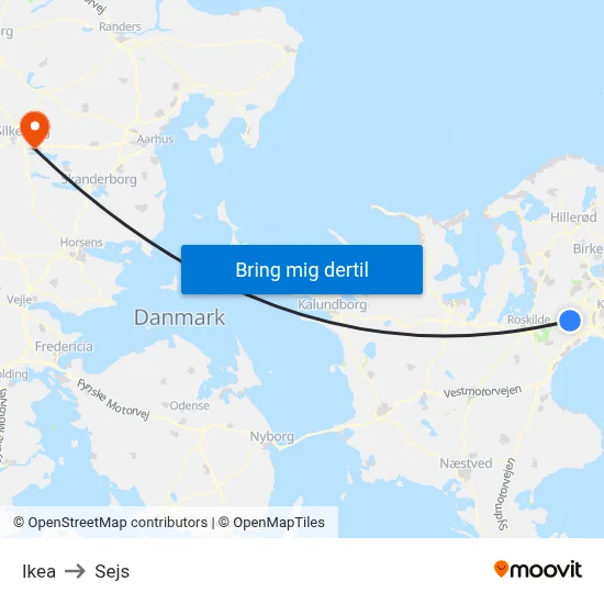 Ikea to Sejs map