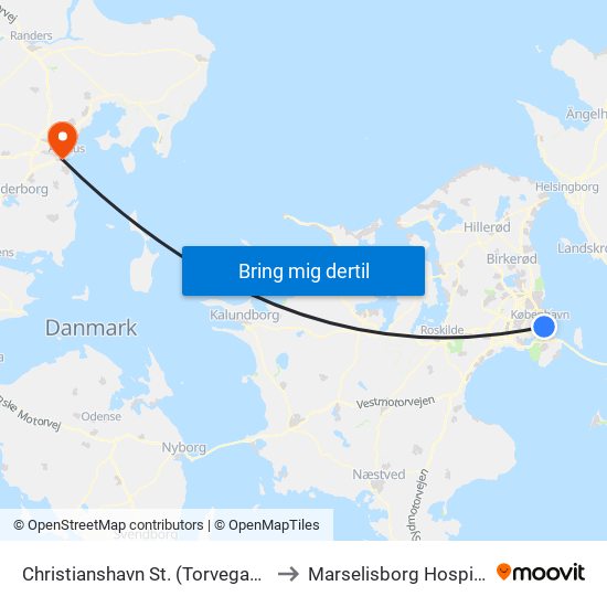 Christianshavn St. (Torvegade) to Marselisborg Hospital map