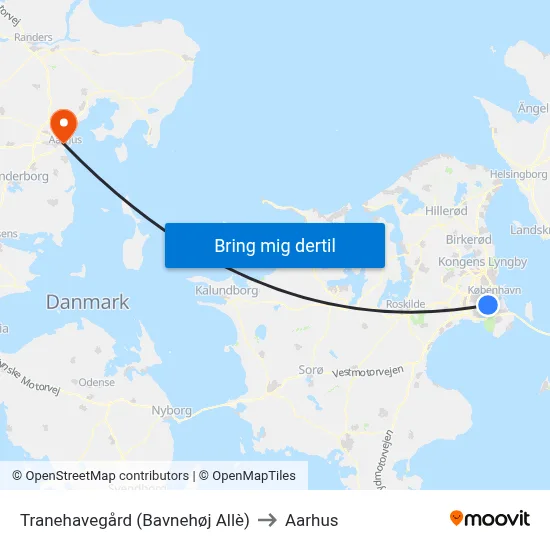 Tranehavegård (Bavnehøj Allè) to Aarhus map