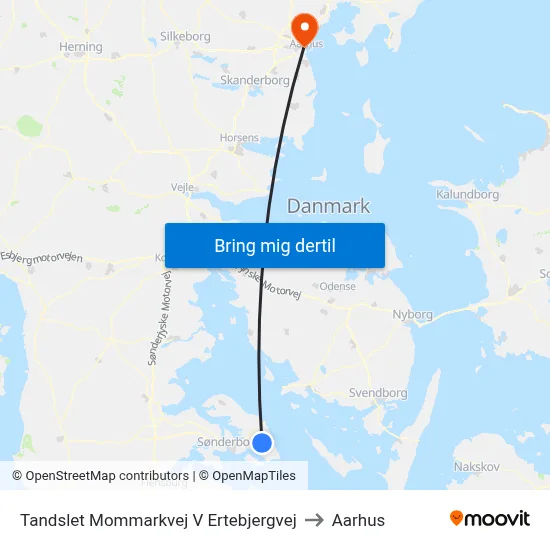 Tandslet Mommarkvej V Ertebjergvej to Aarhus map