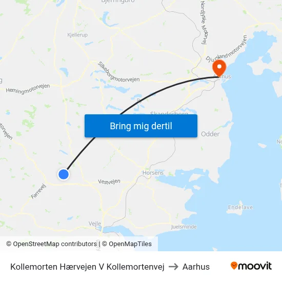 Kollemorten Hærvejen V Kollemortenvej to Aarhus map