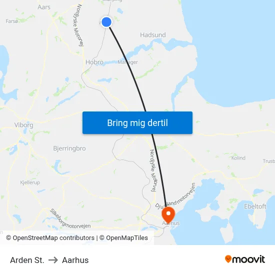 Arden St. to Aarhus map