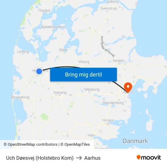 Uch Døesvej (Holstebro Kom) to Aarhus map
