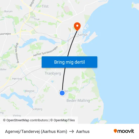 Agervej/Tandervej (Aarhus Kom) to Aarhus map