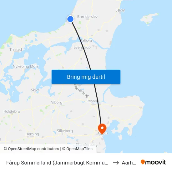 Fårup Sommerland (Jammerbugt Kommune) to Aarhus map