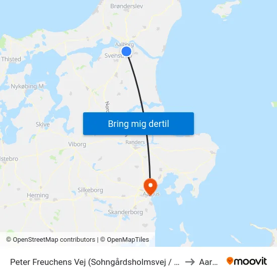 Peter Freuchens Vej (Sohngårdsholmsvej / Aalborg) to Aarhus map