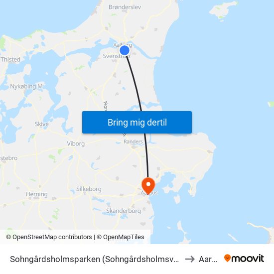 Sohngårdsholmsparken (Sohngårdsholmsvej / Aalborg) to Aarhus map