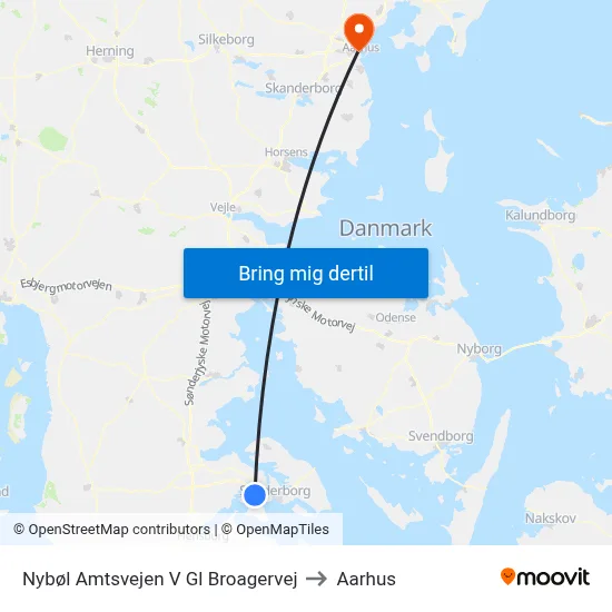 Nybøl Amtsvejen V Gl Broagervej to Aarhus map