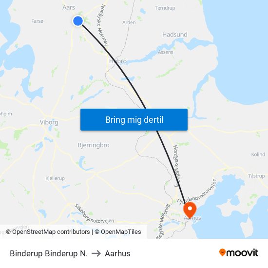 Binderup Binderup N. to Aarhus map