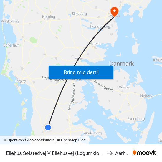 Ellehus Sølstedvej V Ellehusvej (Løgumkloster) to Aarhus map