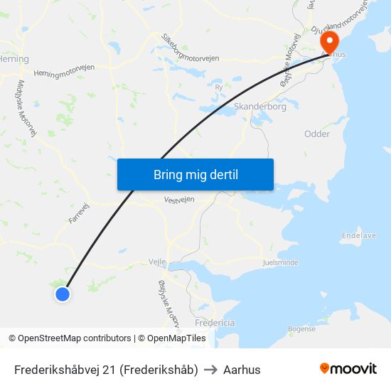 Frederikshåbvej 21 (Frederikshåb) to Aarhus map