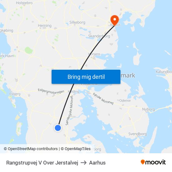 Rangstrupvej V Over Jerstalvej to Aarhus map