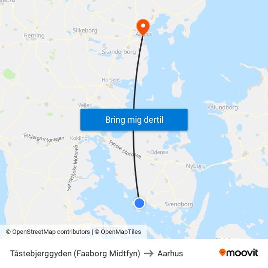 Tåstebjerggyden (Faaborg Midtfyn) to Aarhus map
