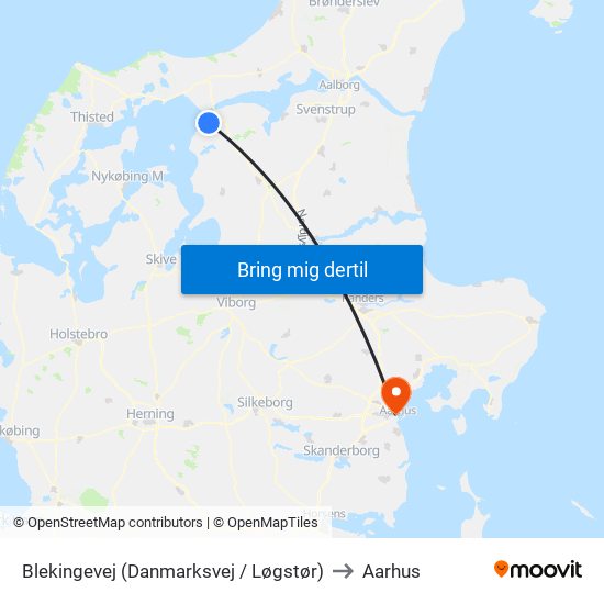 Blekingevej (Danmarksvej / Løgstør) to Aarhus map