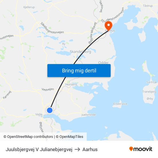 Juulsbjergvej V Julianebjergvej to Aarhus map