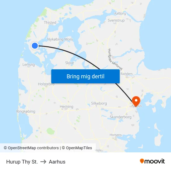 Hurup Thy St. to Aarhus map