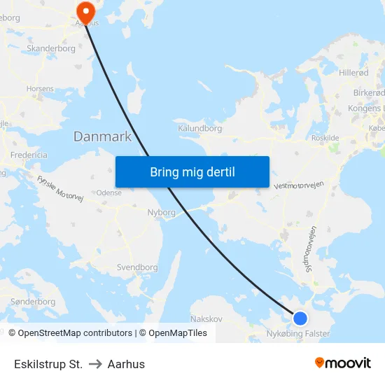 Eskilstrup St. to Aarhus map