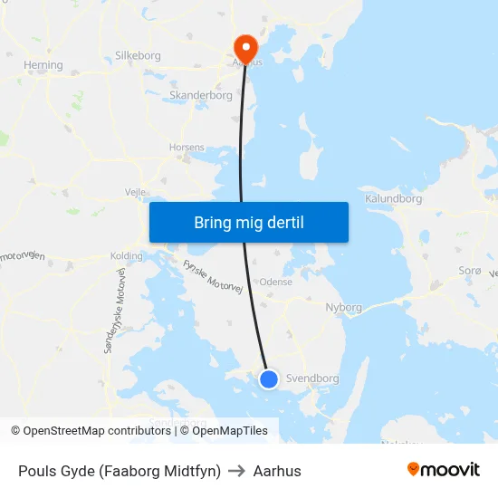 Pouls Gyde (Faaborg Midtfyn) to Aarhus map