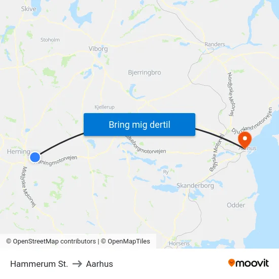 Hammerum St. to Aarhus map