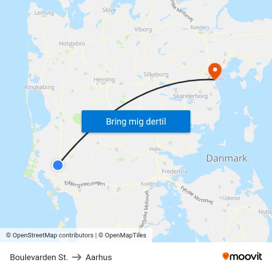 Boulevarden St. to Aarhus map