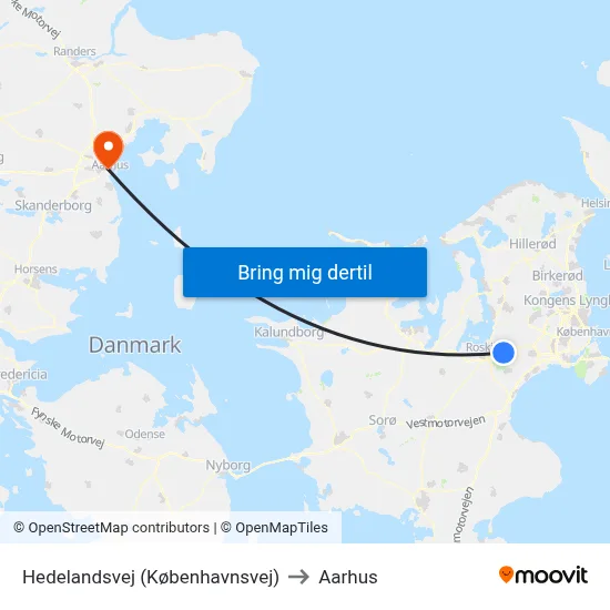Hedelandsvej (Københavnsvej) to Aarhus map