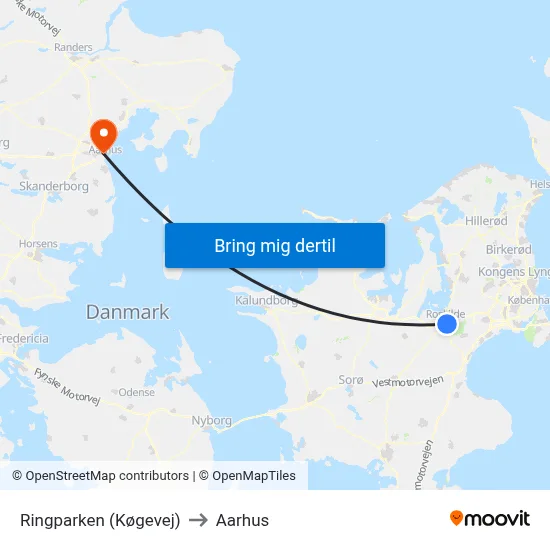 Ringparken (Køgevej) to Aarhus map